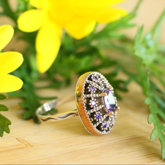 Sterling Silver Cubic Zirconia Stones Rings - Picture 3 of 6